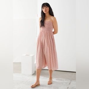 & Other Stories | Pink Ditsy Floral Midi Dress - NEW w/o tags